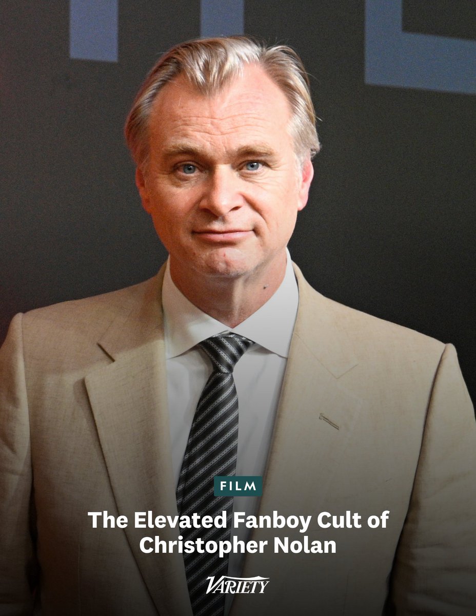 Variety's tweet photo. Christopher Nolan has now scaled that peak of populist mystique shared by only a few directors in movie history: Spielberg, Hitchcock, Kubrick, Tarantino. 

A Christopher Nolan film is inevitably an Event, and that extends to the way we watch it. The audience — our anticipation and excitement, the afterglow of our response — is woven into the Event. 

In that sense, every Nolan film is a self-fulfilling prophecy — not a masterpiece, necessarily, but a work so singular in its vision that it creates the big-swing aura of a masterpiece, each with its own world-building majesty. 

Whether or not any given Nolan film totally “works” is, in a way, almost irrelevant. He’s making head trips for the masses, and so every Nolan film automatically qualifies as his new Ultimate Trip.

Read the full column from @OwenGleiberman: https://t.co/tF4FocjAO8