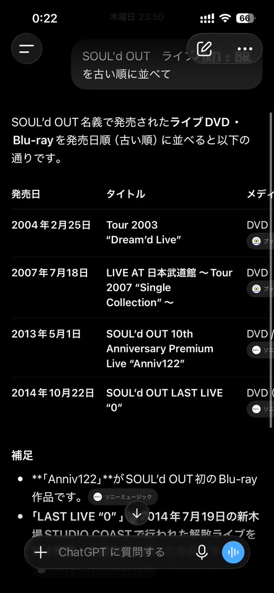 SOUL'd OUTのライブDVD📀とBlu-ray📀は4枚あるのか〜 古い方から順番に