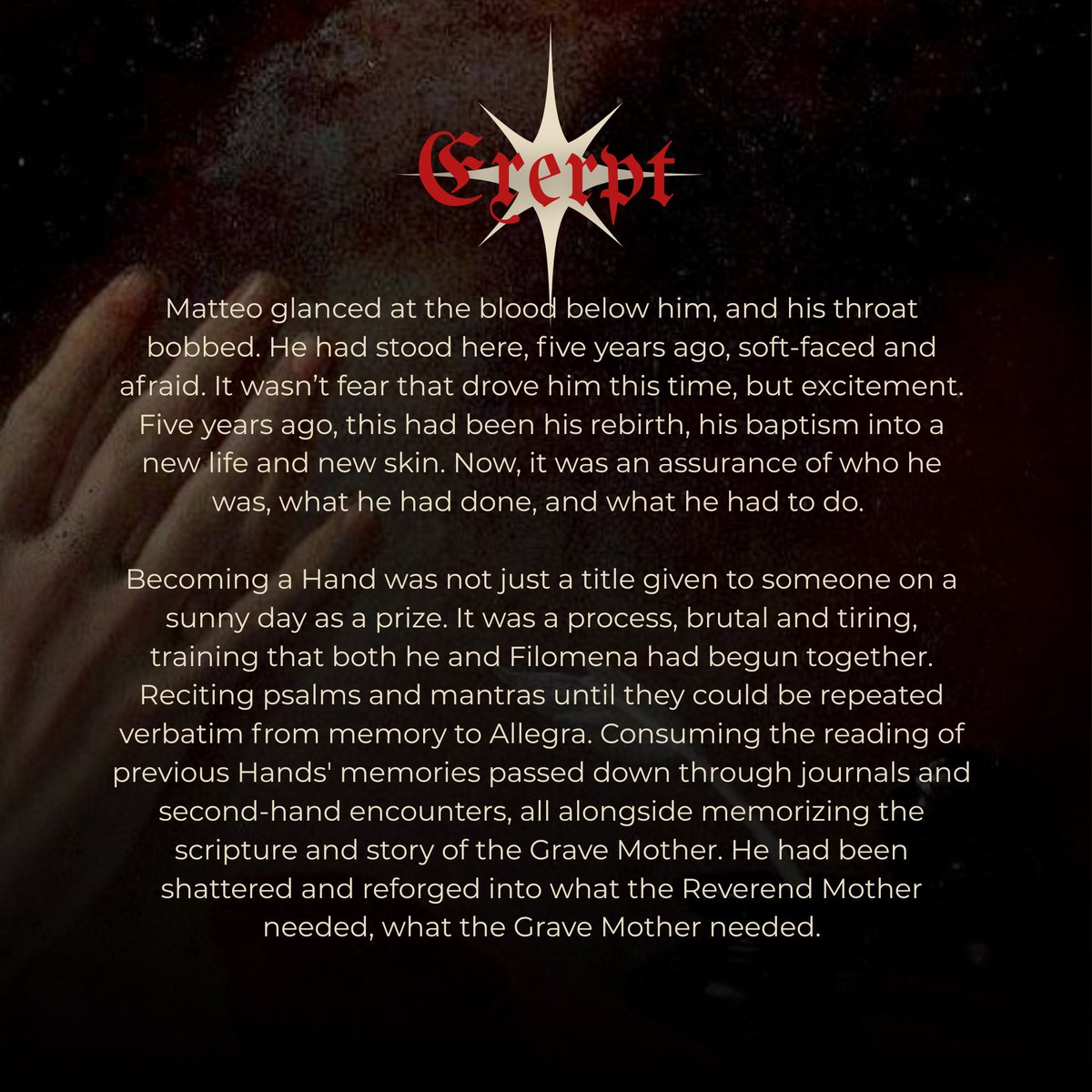 bardcorner's tweet photo. — RAVENSTONES
In a city where faith is law, a disciple of a death goddess must track down a magical killer, all while unravelling the dark secrets in his church and his past. 

🩸Humorism based magic
🗡️Doomed Yaoi??? 
🩸Religion vs Academia 
🗡️Serial Killer

#QuestPit #A #F #W https://t.co/Yy2ABa1skd