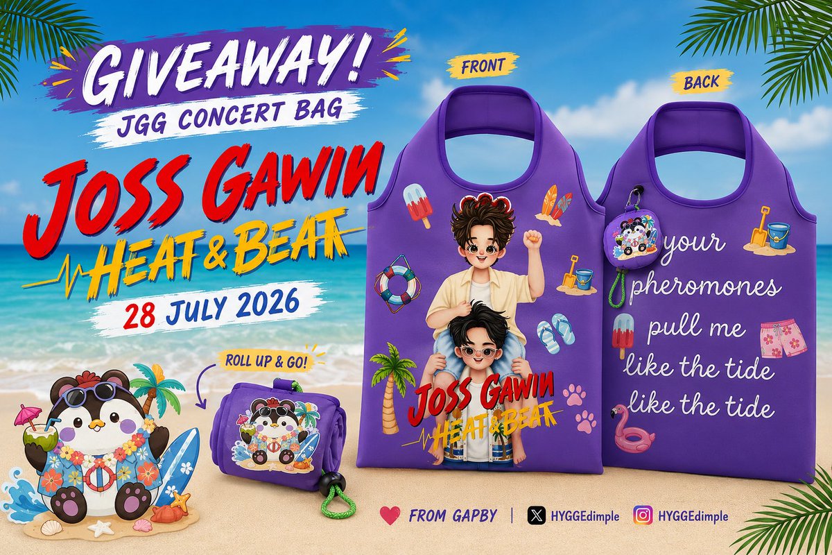 HYGGEdimple's tweet photo. 🌊🌊🌊HEAT & BEAT GIVEAWAY🌊🌊🌊
                🌞🌈🌺🐧JGG BAG 🐻🌺🌈🌞
  
🙉🙊🙈Did you catch the Easter Egg? 🧸🥚🏀

เห็นหลังแล้วไม่อยากเห็นหน้าเหรอคะพี่ๆ เราชอบกวินขี่คอจอส ตั้งแต่ MGB แล้ว จนเห็นกับตาใกล้ๆที่หัวหินจนต้องวาด Fanart แต่ไม่คิดว่าจะมาตรงกับ theme concert เลยหยิบ โมเม้นท์นี้มาใช้ทำ Giveaway นะคะ

ขอให้ทุกคนโชคดี ขอแจกหลังเบเน นะคะ🤭💗

#JossGawinConcert 
#GiveawayforJGconcert 
#JossGawin
