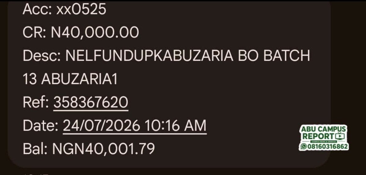 NELFUND2's tweet photo. The payment of June and July NELFUND upkeep allowanced, start checking you bank #nelfundstudent https://t.co/OnXlTXtQng
