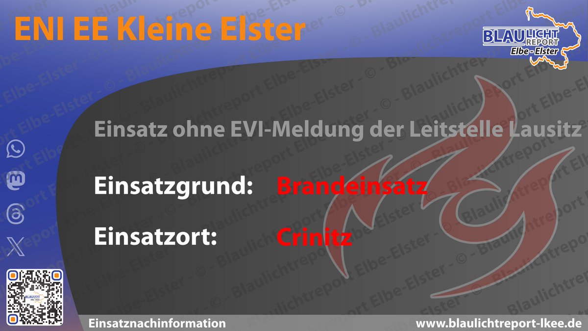 ReportLKEE's tweet photo. #Crinitz 21.07.26:
Feuerwehren aus dem #AmtKleineElster, #Sonnewalde und #Finsterwalde wurden zu einem #Gebäudebrand alarmiert. Durch einen technischen #Defekt an einem Herd kam es zu einer #Rauchentwicklung. Der Raum wurde mit einem Lüfter belüftet. https://t.co/RyvOlzaQel