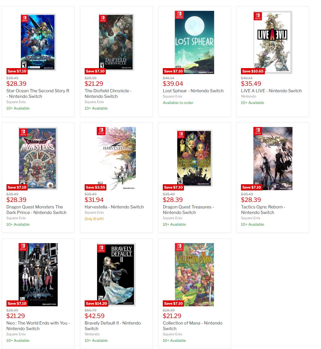 videogamedeals's tweet photo. Square-Enix Nintendo Switch Games Sale via VGP. #ad https://t.co/RrLbl93Ds9 https://t.co/HcGhYVfP4l