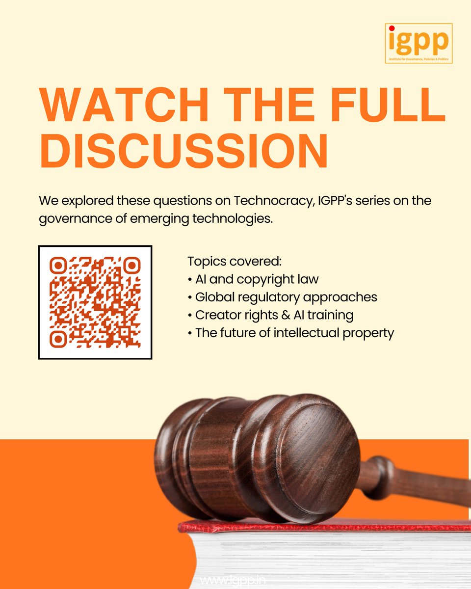 IGPPVMF's tweet photo. On July 24th, 2026, the Delhi High Court refuse to grant interim relief to news agency ANI in its copyright suit against OpenAI marks a defining moment for generative AI in India.

The court held that using copyrighted news content to train Large Language Models falls under the "fair dealing" exception of Section 52(1)(a) of the Copyright Act, treating the process as non-expressive and transformative. It also noted that blocking OpenAI at this stage would cause far greater harm to public interest by stalling broader technological progress.

This ruling touches directly on the core tensions surrounding IP law, training data, and the future of human creativity. At the Institute for Governance, Policies & Politics (@IGPPVMF), we discussed these exact copyright issues in an episode of our Technocracy series.

In our discussion, we explored how copyright frameworks across the globe are struggling to keep pace with rapid AI development, diving into the legal line between derivative and transformative works, the debate around "opt-out" models, and the wider economic realities facing creators and workers.

Watch the full conversation here: https://t.co/fLqfq5JWxD

@manishtiwari | @ranjana_kush | @AnkurTi76797199 | @vikas_IGPP

#GenerativeAI #CopyrightLaw #PublicPolicy #IntellectualProperty #AIAct #IGPP #Technocracy #OpenAI #IndianJudiciary #DelhiHighCourt #HighCourt #Copyright