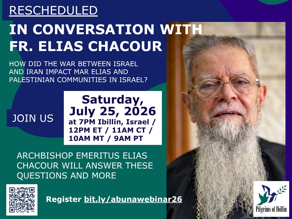PilgrimsIbillin's tweet photo. 📢 Please Join Us TOMORROW! 

🔗 Register: https://t.co/W1ndi6TKsl

📅 Saturday, July 25, 2026
🕖 7:00 PM (I'billin, Israel)
🕛 12:00 PM ET | 11:00 AM CT | 10:00 AM MT | 9:00 AM PT https://t.co/D4vaUQKsT9