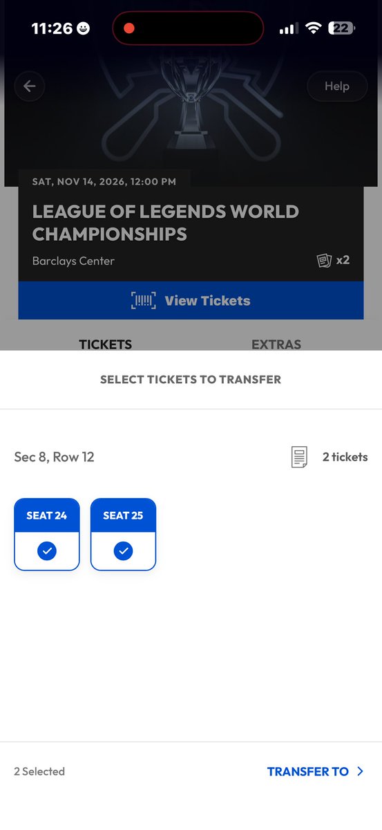 9cers_22p's tweet photo. I wts 2x Extra Tickets for League of Legends at Barclays Center, Brooklyn, Nov 14

Section 8, Row 12 

My partner was also lucky with another two so I #wts this 2x with me

Asking for original price and I can transfer rn !!
#leaugueoflegends #worlds2026  #ticketmaster #iso https://t.co/d7cZk7dHjM