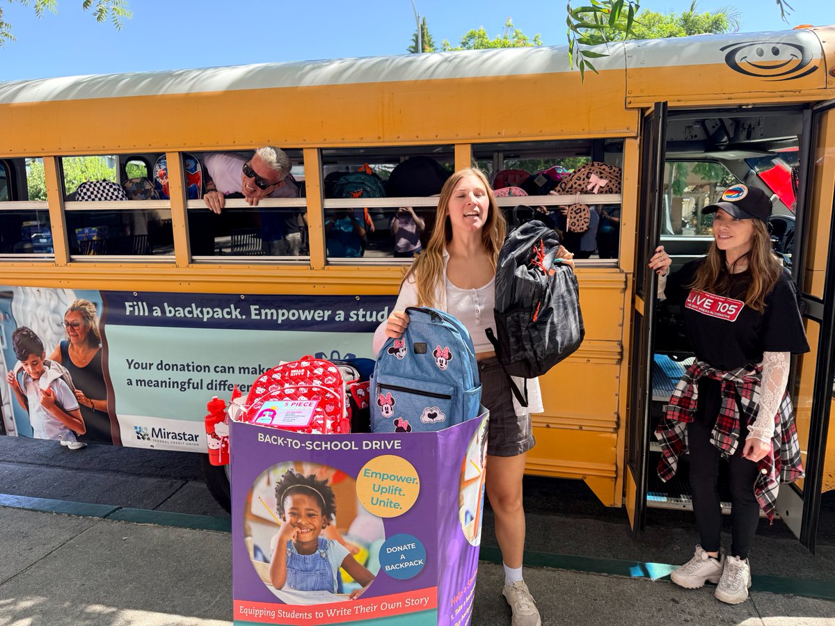 mirastar_fcu's tweet photo. Wow! Our Stuff the Bus event was incredible! Together, we collected 136 new backpacks and $10,835.45 in donations for Bay Area kids. A massive THANK YOU to our community, partners, and everyone who gave. You're uplifting the next generation! ๐
#StuffTheBus #CommunityStrong https://t.co/MBm9aSgI8P