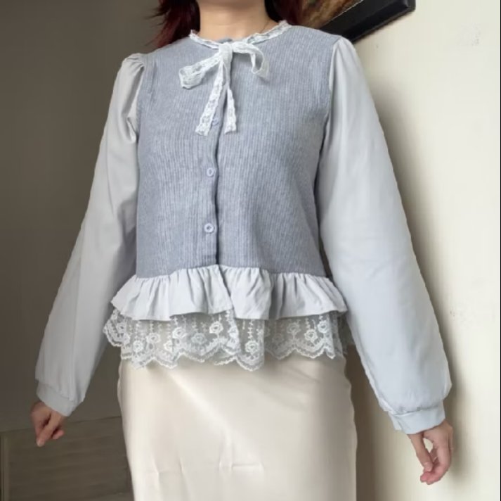 str4wmatcha's tweet photo. TERLALU SAYANG KALO CUMA DISKIP🥺🧚
langsung jatuh cinta banget pas liat ini, lace &amp; ruffle nya bener bener bikin manis👀 https://t.co/FsGIEJYiHJ