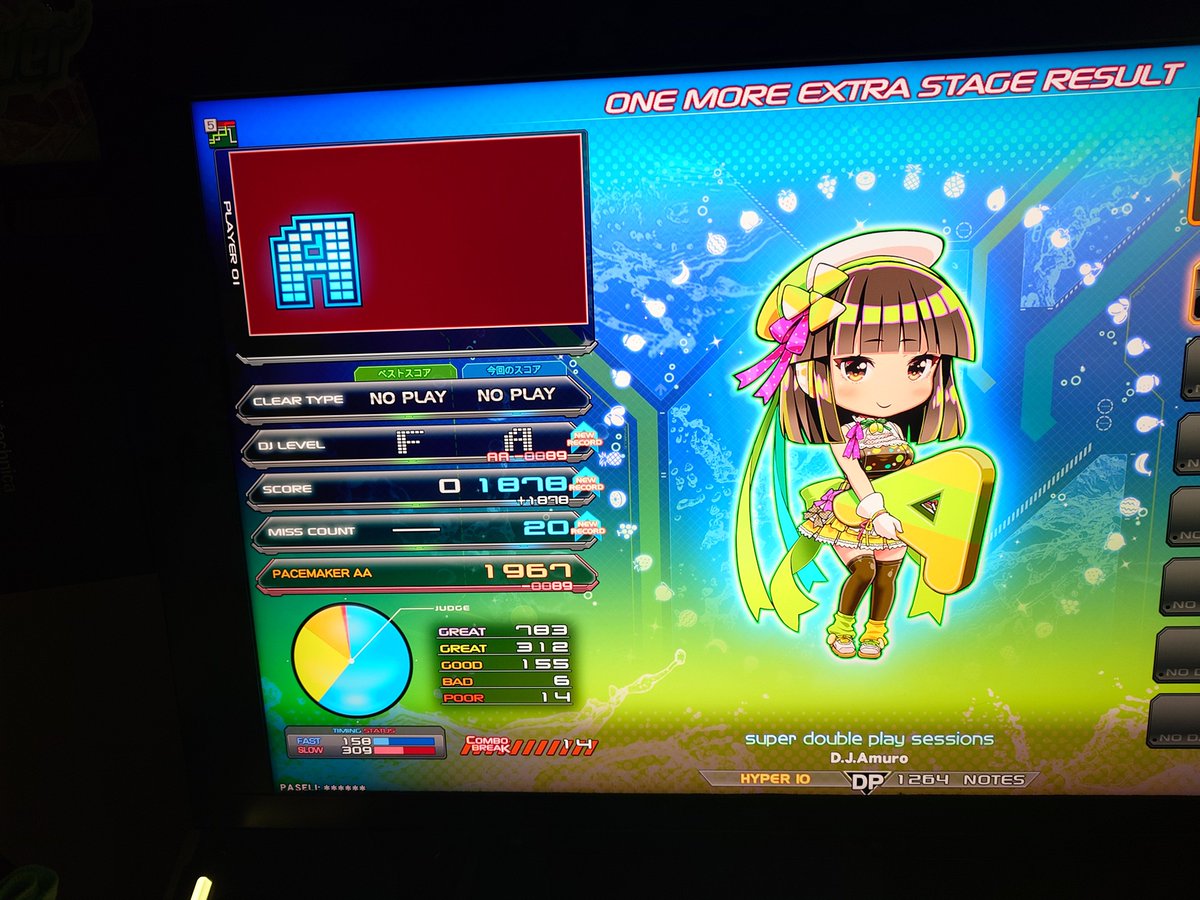 ham_nkreset's tweet photo. 弐寺、LV9を3曲AA以上EXHARDクリアでEXTRA CHALLENGEフォルダ出現しました。
LEVEL1ミス回数(60回)でDigitized Ocean(DPH)に挑み、完走したらONE MORE EXTRA出現。そして完走。
今回条件の緩和が早いですね。 https://t.co/mLVDemBjzt