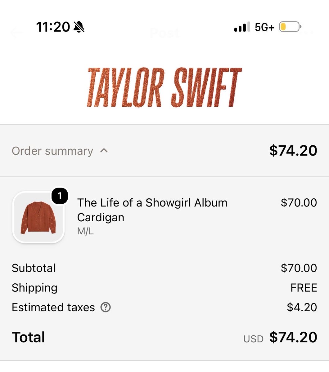 SaraAnn01's tweet photo. I will be keeping it 100 on the land this fall in my orange ✨sparkly✨ Showgirl cardigan! ❤️‍🔥 @taylorswift13 @taylornation13 https://t.co/K6NeCdPRzv