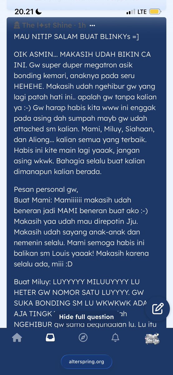 BlinkyMila's tweet photo. KHUSUS BUAT BLINKYS PLEASE BACA INI GW TERHARU @BlinkyMami @BlinkyAtap @BlinkyAlpin dan tentunya ada pesan juga untuk kalian semua dibawahnya huhu imut banget GW SUKA https://t.co/nGPcpCE60c