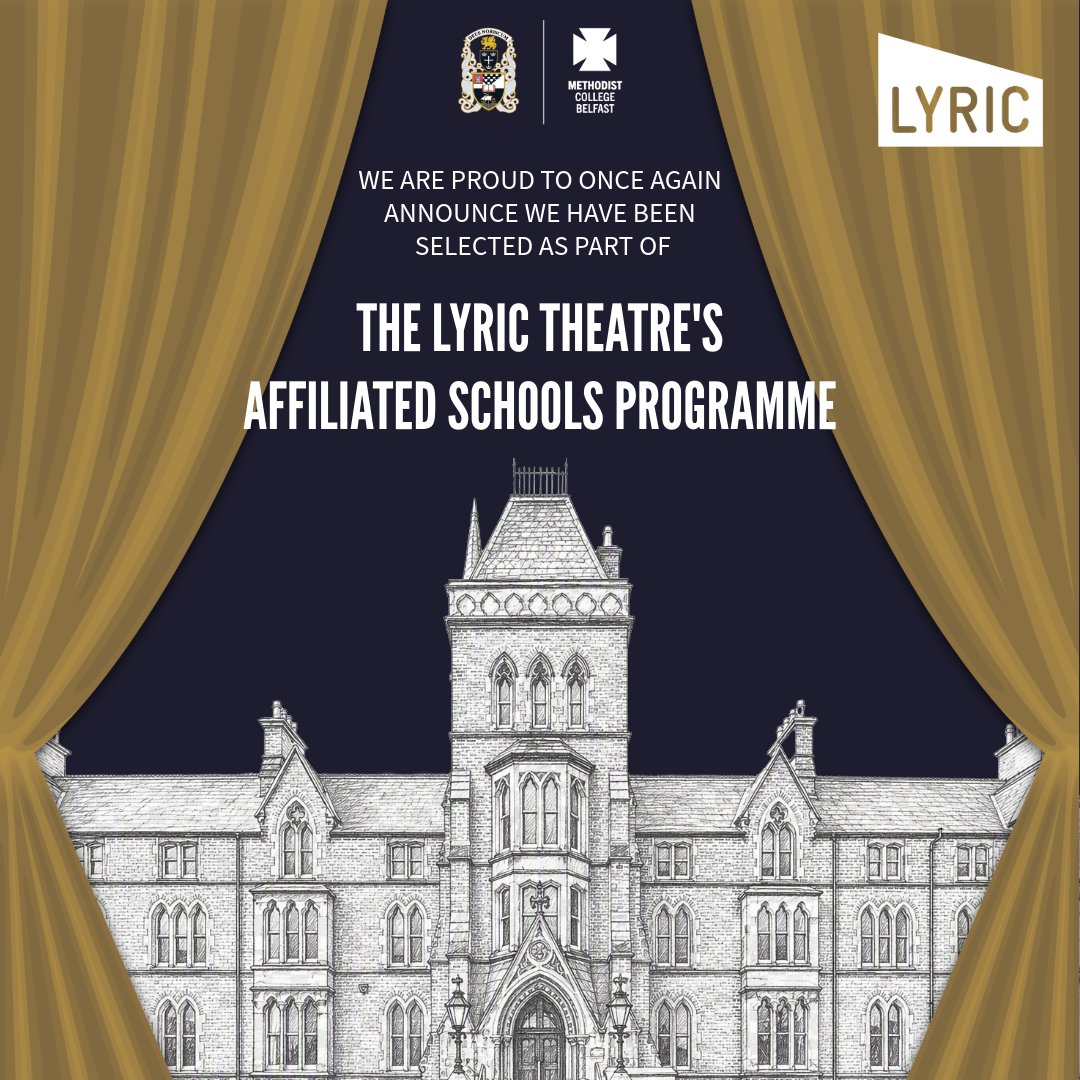 MethodyBelfast's tweet photo. We’re delighted to announce that we have partnered with the Lyric Theatre’s Affiliated Schools Programme. This partnership brings fantastic opportunities for our Drama department, including free workshops, giving pupils the chance to develop new skills.
#MCB #Methody #MadetoLead https://t.co/Kx8gz0FnVC