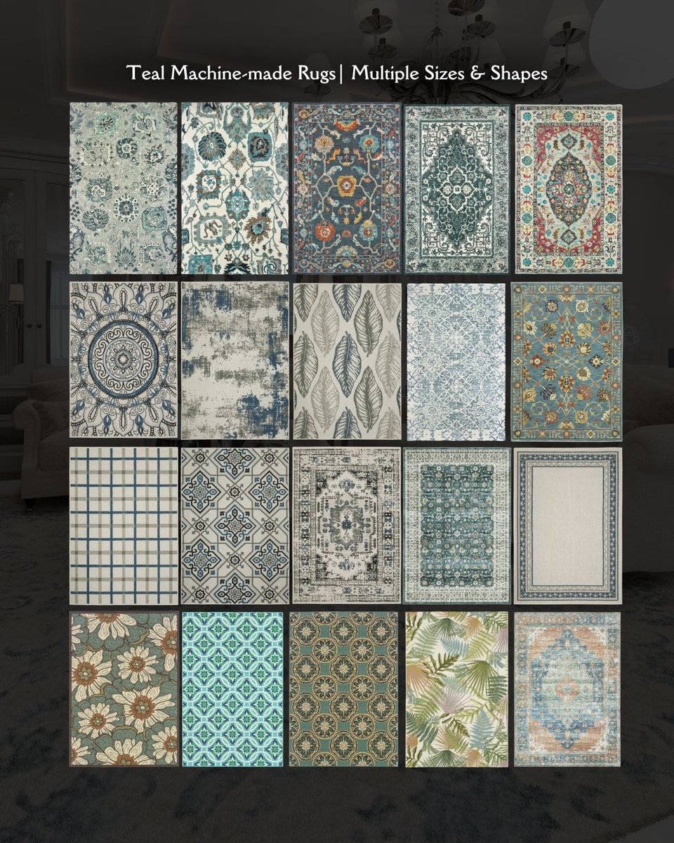 PersiaRugs's tweet photo. Teal is the neutral that isn't. Over 20 teal machine-made rugs in stock right now. Medallions, botanicals, tile patterns, tropical prints. Sizes 2x3 through 10x14.

📍 370 Boston Turnpike, Shrewsbury, MA · https://t.co/BQyNAwVV5n

#TealRug #HomeDecor #rugstore https://t.co/nGRsVv54bh