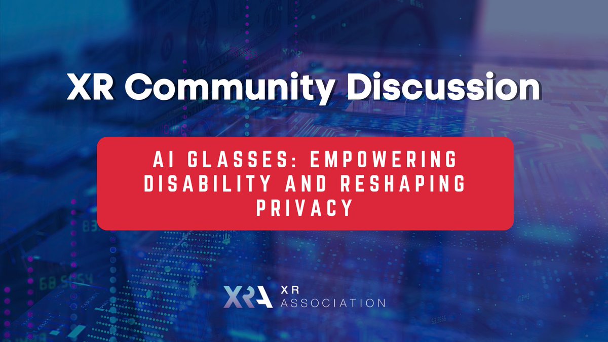 XRAssociation's tweet photo. Missed our latest XR Community Discussion? You can now watch it on YouTube. 

The latest installment explores how AI-powered glasses can expand accessibility while addressing important questions around safety, privacy, and responsible design.

🎥: https://t.co/YZDolS4AuB https://t.co/bL7Gu0IVyu