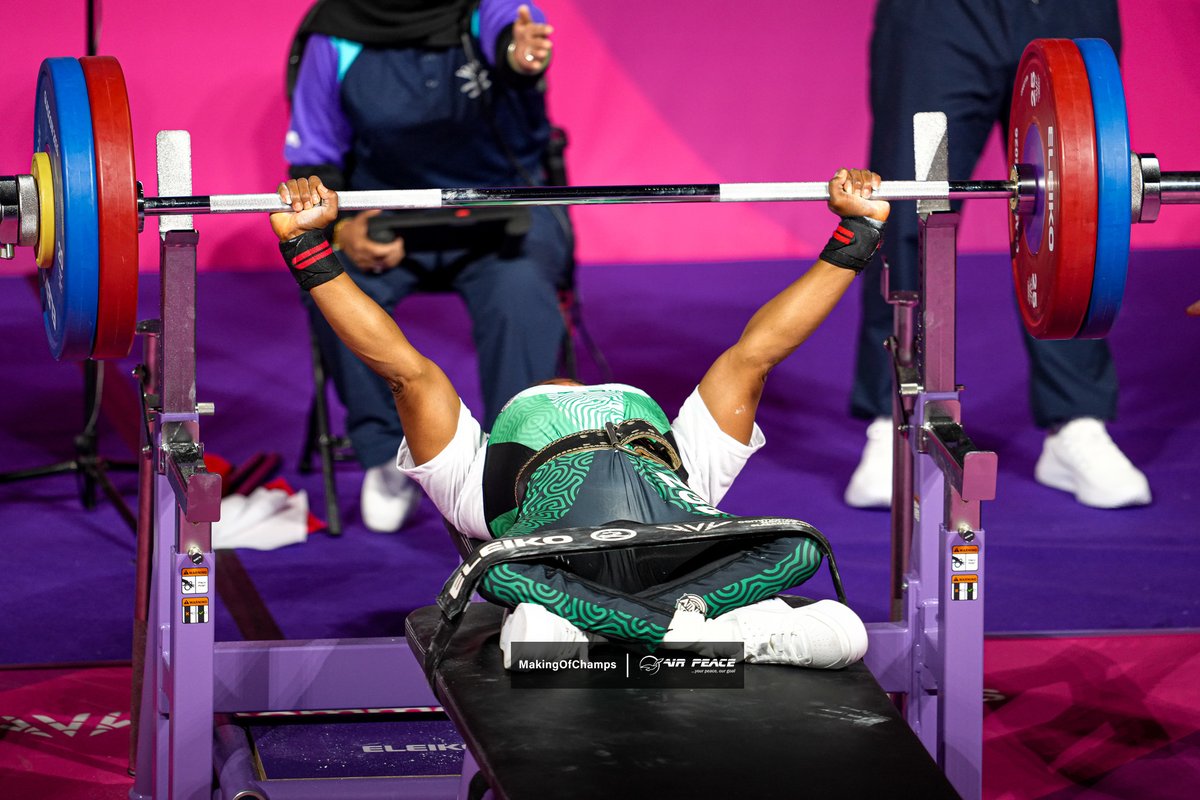 MakingOfChamps's tweet photo. FIRST GOLD🥇 MEDAL FOR TEAM NAIJA🇳🇬 IN GLASGOW!

Esther Nworgu has won Nigeria's first GOLD medal at the 2026 Commonwealth Games, winning the women's Lightweight category. 

Nworgu was in a good form, setting two Games Record to win GOLD for Nigeria. https://t.co/DZyjHXRtDn