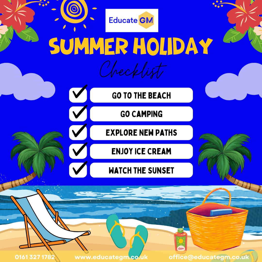 EducateGM's tweet photo. 🏖️ Happy Summer Holidays from Educate GM! 🏝️

The Educate GM team would like to wish all of our Partner Schools, school staff, pupils, and families a truly fantastic summer break! 🙌

Rest up, recharge ☀️

hashtag#EducateGM hashtag#WeHelpSchoolsExcel hashtag#SummerHolidays2026 https://t.co/HaCVzXID29