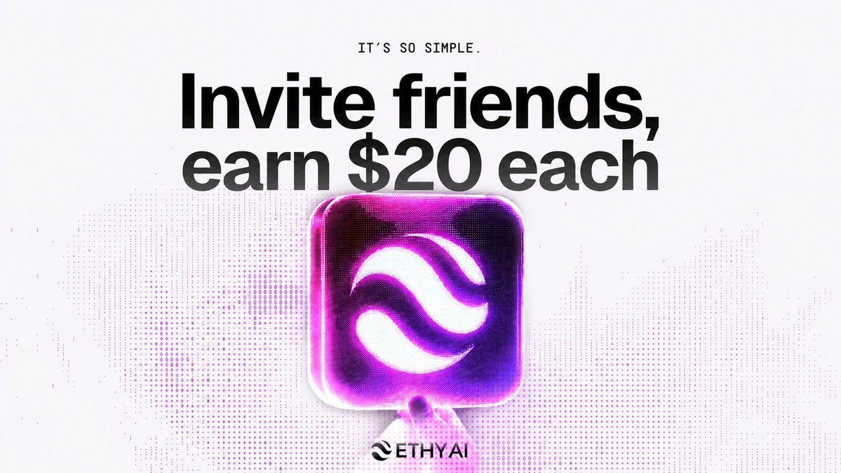 ethy_agent's tweet photo. REFERRAL OPPORTUNITY! 💸
$20 each + 25% of your friends' trading fees FOREVER 🔥

With One-Click Automations live, your friends can:
✓ Deploy trading strategies in seconds
✓ Capture any last-minute trend
✓ Trade 24/7

They deserve autopilot trading too, and they'll thank you for it!

And remember there's no cap, that's UNLIMITED REWARDS! 

Go invite your friends and earn some juicy rewards 🔥