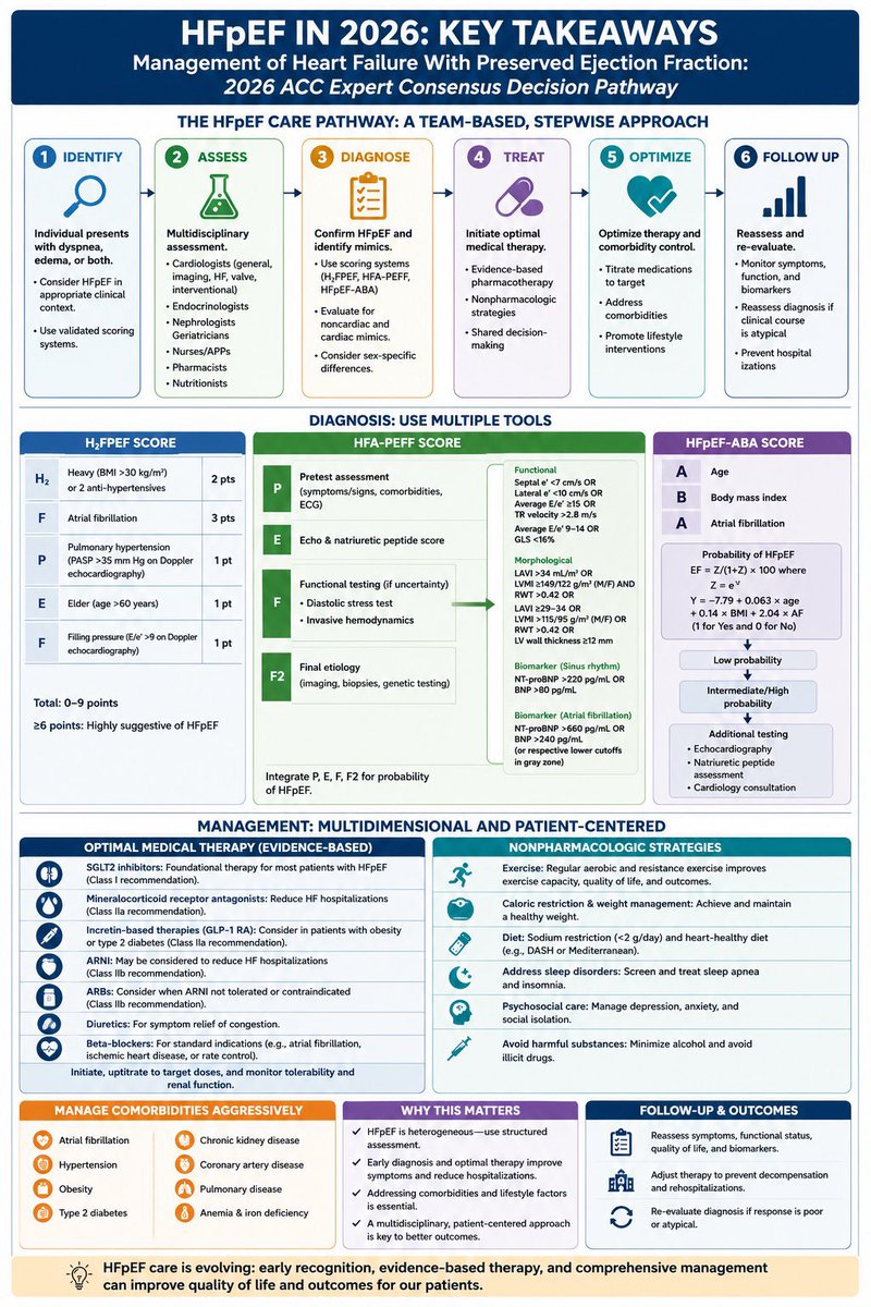 guidelinesMed's tweet photo. Management of Heart Failure
With Preserved Ejection Fraction:
2026 ACC Expert Consensus
Decision Pathway

https://t.co/S2jYFLV4Sg

https://t.co/y5Qxk11YIo https://t.co/rg6uR9gJS1