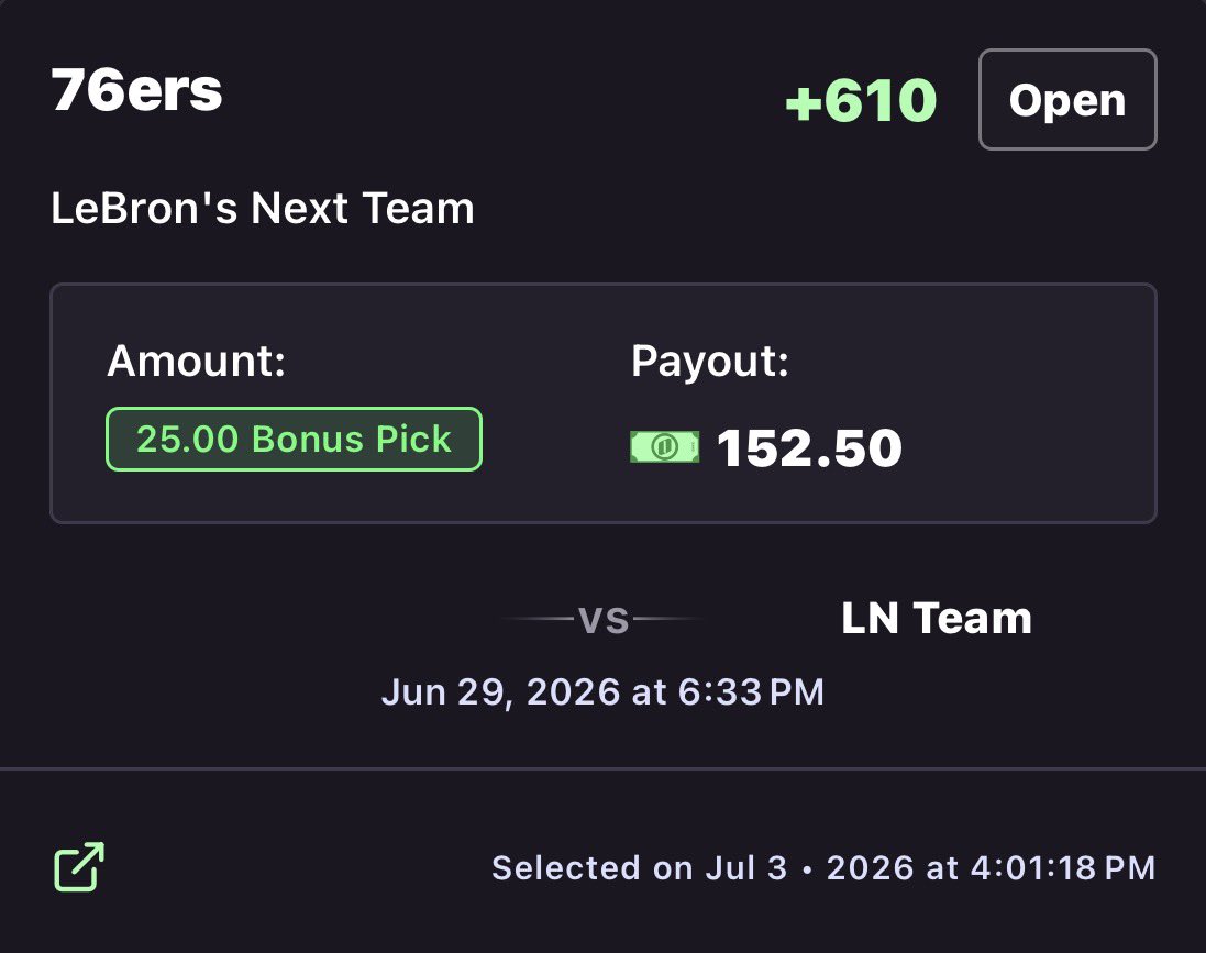 RentDuePickz's tweet photo. BANGGGGG !!!

CALLED IT 3 WEEKS AGO &amp; HE DECIDED TODAY 😮‍💨 COME JOIN THE DISCORD AND GET INSIGHTS ON ALL PROPS LIKE YOU’VE NEVER SEEN BEFORE ‼️🏦 

#RentDuePickz #Gambling𝕏 #LeBron #76ers https://t.co/KAbPyd6sNc