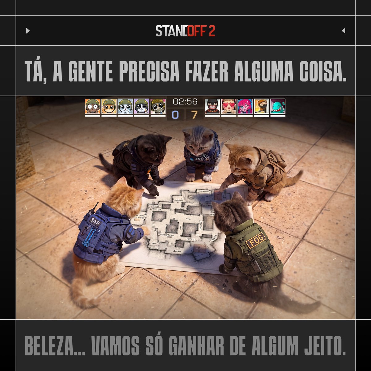 Standoff2_br's tweet photo. 💬 Ajude os gatinhos a bolar uma estratégia nos comentários! https://t.co/kd4nAA0KNy