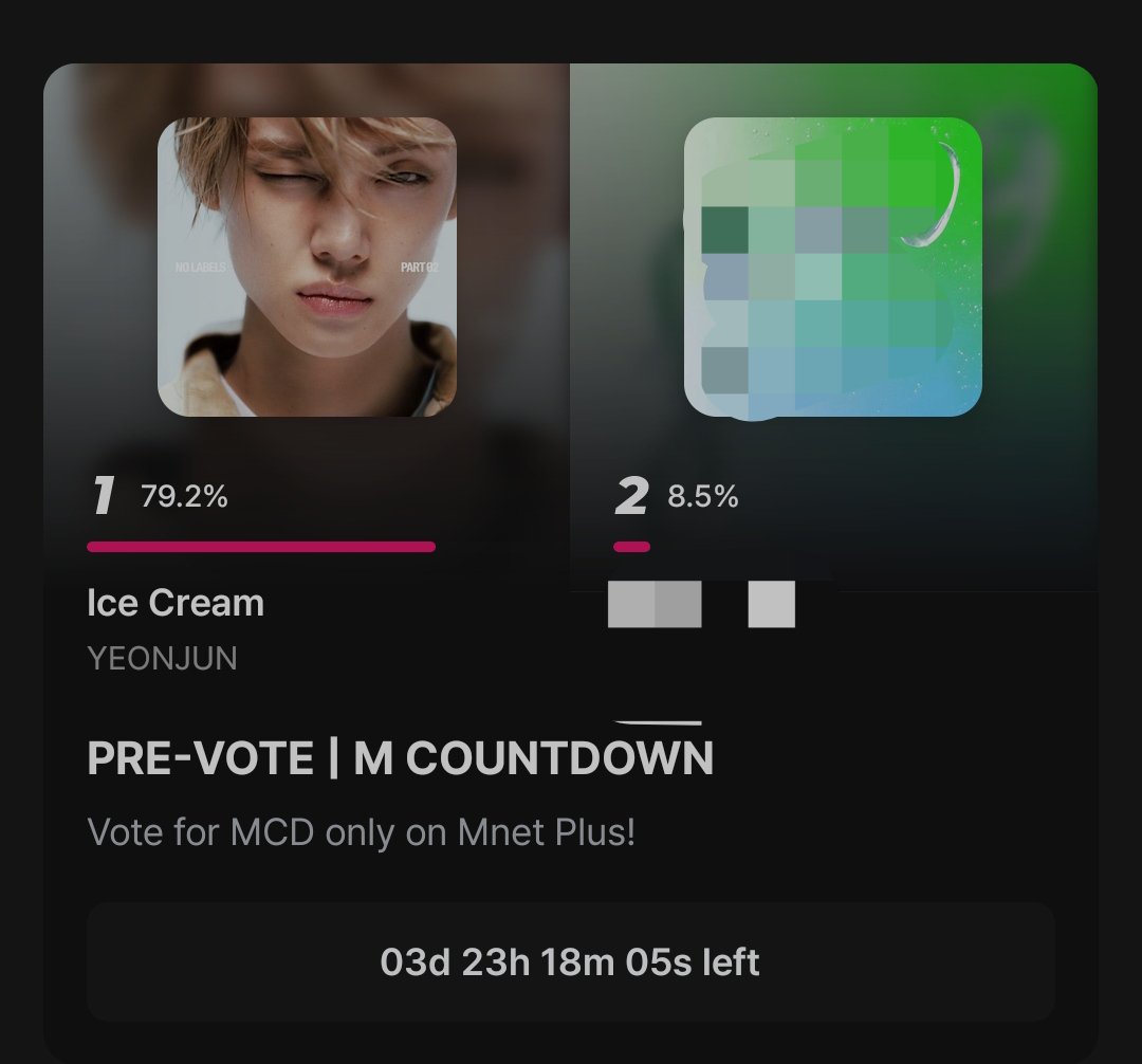 TXTChartData's tweet photo. MCD Pre-Voting

#1 Ice Cream 🔥

https://t.co/sSZZvubpa4 https://t.co/SpYeTMbpCu