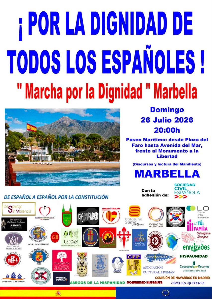 Marbiellero's tweet photo. @HernnCortes El domingo está usted invitado a una manifestación en Marbella, maese Hernán.
Hay que echar a esta gentuza. @oscar_puente_ puede ser, de largo, el político más hijodeputa que hemos tenido que sufrir en este santo país https://t.co/Fkynrbmta6