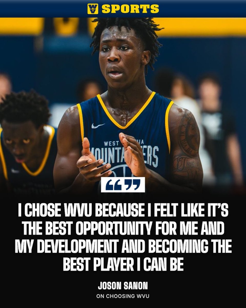 rivalskeenan's tweet photo. Joson Sanon says opportunity and development made #WVU the right fit. Now, he's focused on helping the Mountaineers make a deep March run.

Read ▶️ https://t.co/lH93oS09Gt https://t.co/B4YNkMO01o