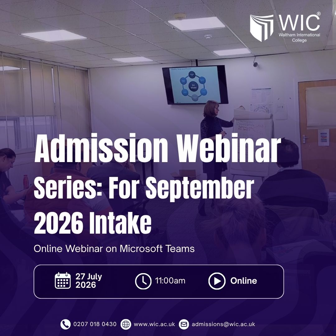 walthamcollege's tweet photo. Join our Admissions Webinar for the September 2026 Intake and discover everything you need to know about studying at WIC!

Date: 27 July 2026
Time: 11:00 AM

Get your questions answered, learn about our courses, admission process, and take the first step toward your future. #WIC https://t.co/usPfQmEh6F