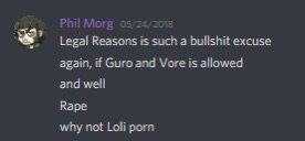 Dffius's tweet photo. Yeah sure, youre getting harassed for liking Vtubers and nothing more right? https://t.co/fpBsITFsDy