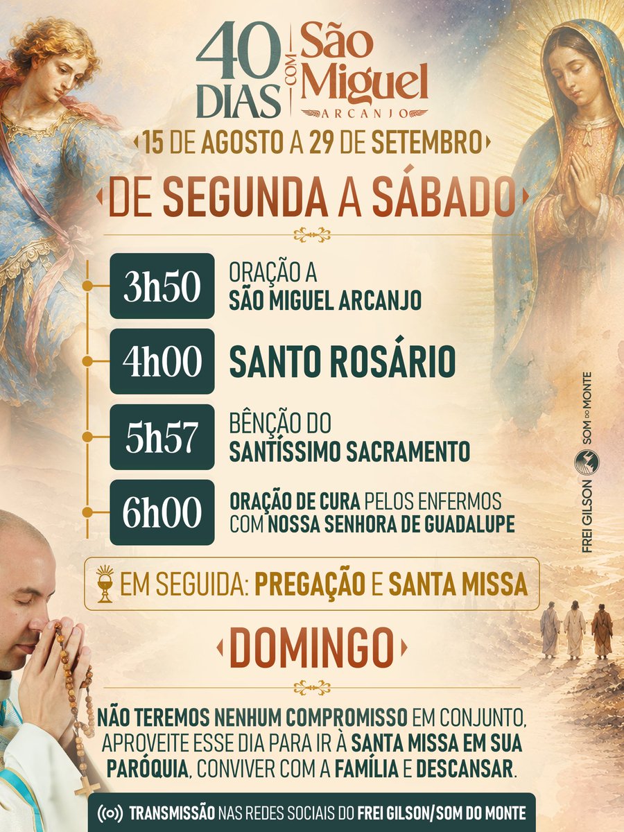 FreiGilsonCMES's tweet photo. Mais de 450 mil pessoas já assistiram ao vídeo de explicação dos 40 dias com São Miguel. Está disponível no canal do YouTube. E você já assistiu???

LINK PARA ASSISTIR: 👉 https://t.co/rd8sZmg58t https://t.co/zmvBmEyJmu