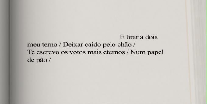 sitejaobrasil's tweet photo. 4. E tirar a dois meu terno / Deixar caído pelo chão / Te escrevo os votos mais eternos / Num papel de pão / https://t.co/vKT1Wz0Em2