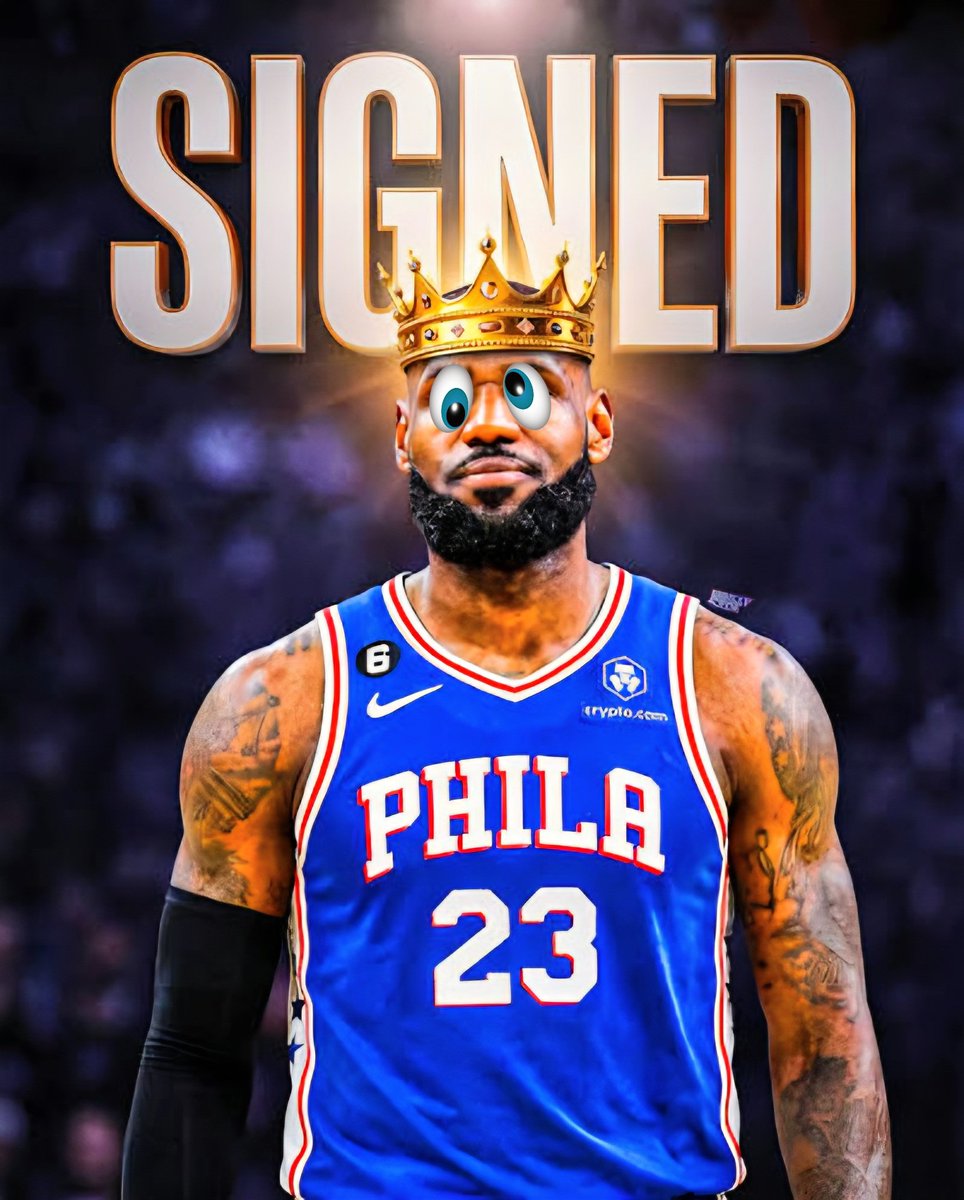 TheHarvCoreOne's tweet photo. LeBron James commits to the Philadelphia 76ers. He "wasn't ring chasing" they said 🫤 https://t.co/I7WtfnQnoZ