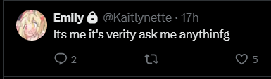 Fjrofjfj's tweet photo. yesterday i tweeted this on my private account. i was totally baffled when i saw oomf, now boomf (betrayal oomf) has entirely copied my fully original persona of verity. i have been backstabbed by a stab in the back. you will be hearing from my lawyers. https://t.co/Vk3EAhosFr