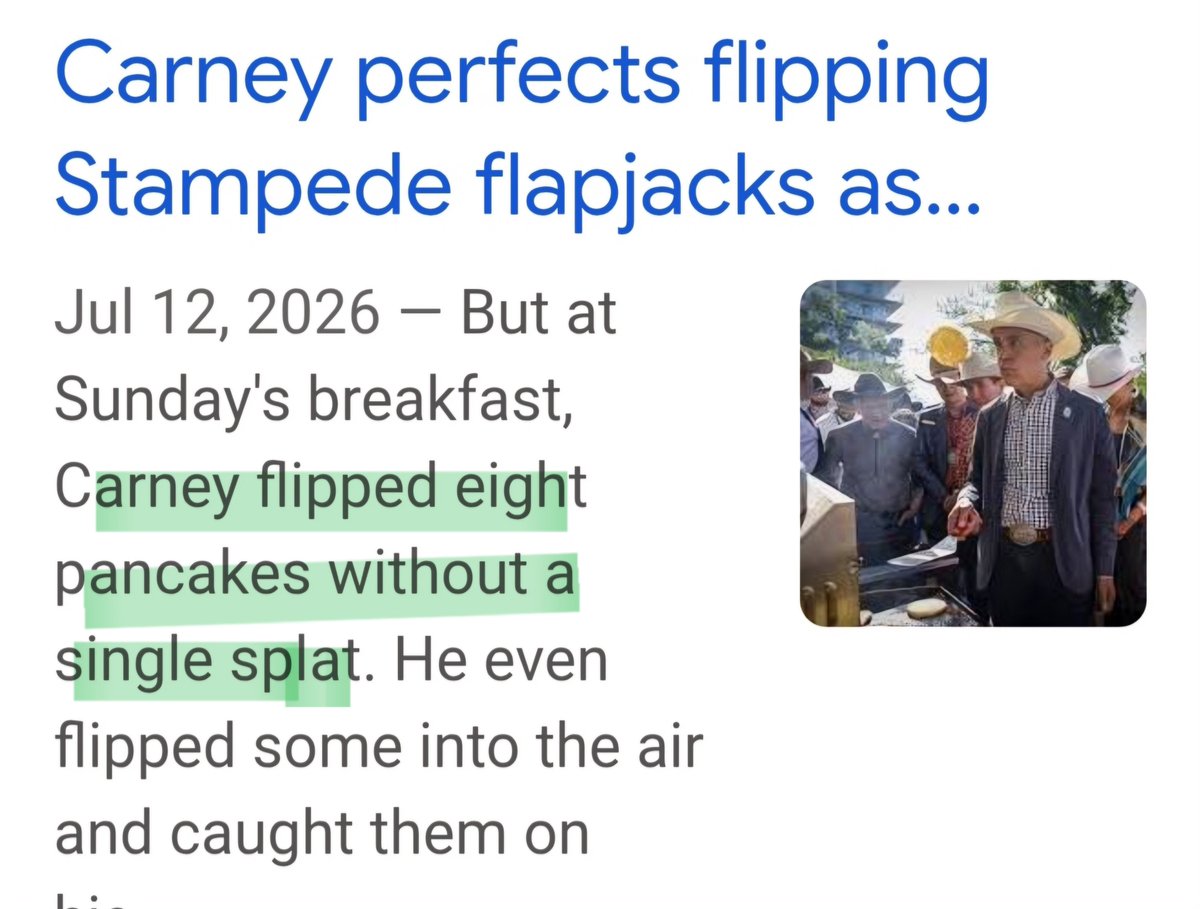 backatchoo's tweet photo. @TruthFringe @MarkJCarney He did get those 8 pancakes flipped https://t.co/HxXMqUyzWR