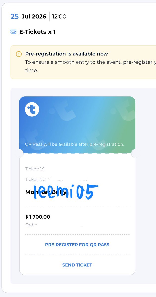 leemi05's tweet photo. wts / 1 ใบ ยังไม่ได้ลงทะเบียน

ปล่อย 1500 เข้าได้ 2 วัน

ขอแลกคอนแทคได้ พร้อมโอนสิทธิ์คับ y- y 

 #monstermusicfestival https://t.co/HcWVVublBv