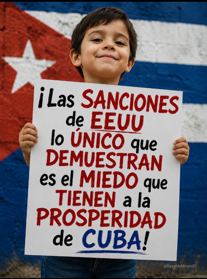 OsvaldoMtnez90's tweet photo. CUBA sin SANCIONES si SERÍA una VERDADERA AMENAZA para los EEUU.

Si COINCIDES conmigo DEJA tu ♥️ https://t.co/Z6dQ0ZcOlp