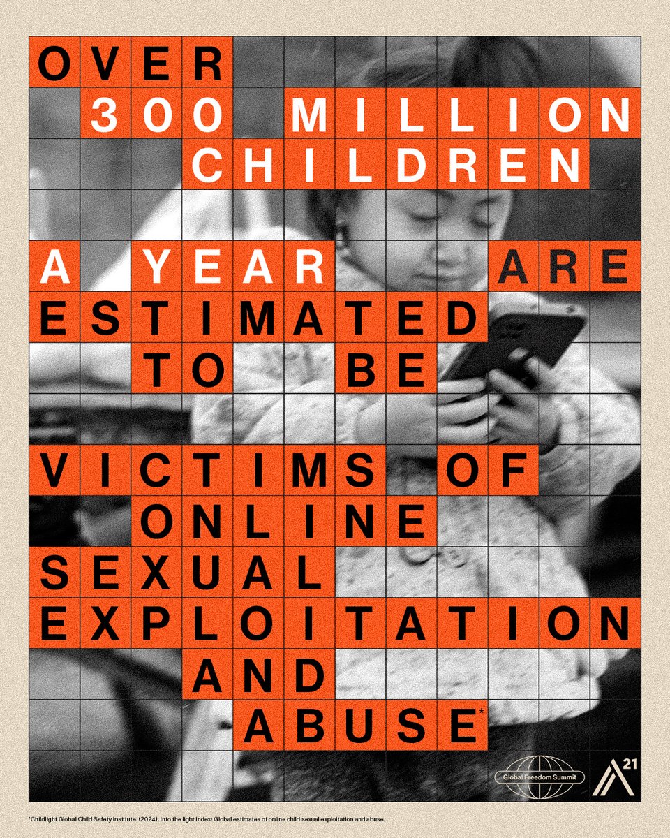 A21's tweet photo. The hard truth is that the way children are being exploited is changing.

Today, a child doesn't have to leave home to become a target. Through screens, perpetrators can groom, manipulate, and exploit children from anywhere in the world.

This isn't a future problem. It's happening now.
If we don't understand how online child sexual exploitation is evolving today, we'll leave the next generation to face an even greater crisis tomorrow.

Prevention starts with awareness. And awareness starts with us.

Join hundreds of thousands around the world who are learning how to recognize today's risks and protect children before exploitation happens.
Visit https://t.co/4PfFgCSnPb and you will find everything you need to get involved. 🧡