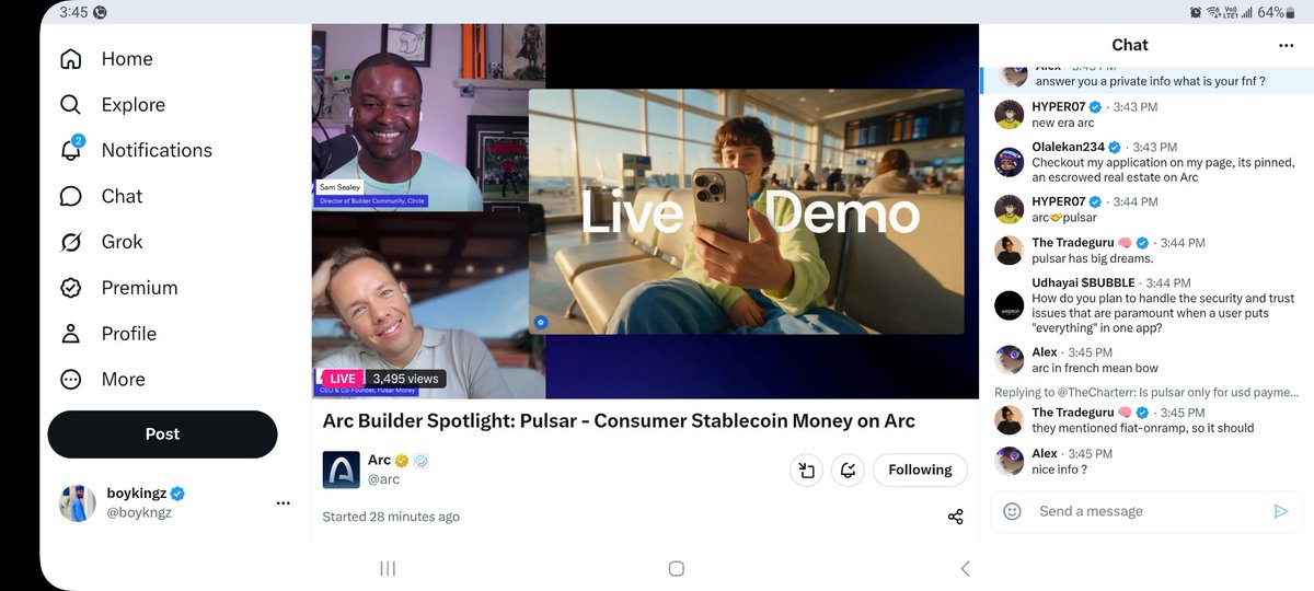 boykngz's tweet photo. Just finished watching the Arc Builder Spotlight: @PulsarMoneyApp Consumer Stablecoin Money on @arc with @samconnerone and @Alex__Radu and honestly, there were some really interesting insights.

One thing that stood out to me was Alex’s response to a question about account recovery. The onboarding experience is being designed to feel just like using a regular app, no seed phrases or complicated setup. Users will be able to sign up with their email, password, or phone number, while passkeys and other recovery solutions are also in the works.

This is a big deal because making stablecoin payments simple and familiar could help bring more everyday users into the ecosystem.

I’m really curious to see how this works in practice.

What are you most excited about with Pulsar?
The simple onboarding?
Account recovery?
Stablecoin payments?
Or the overall vision of bringing stablecoins to everyday users?

Drop your thoughts below 👇