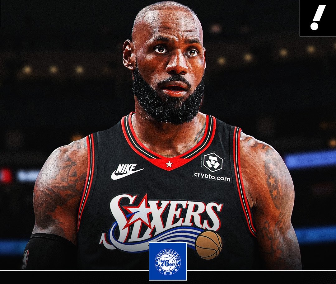 LakeShowYo's tweet photo. BREAKING: LEBRON IS SIGNING WITH THE SIXERS 🤯 https://t.co/4UcbXdhJHV