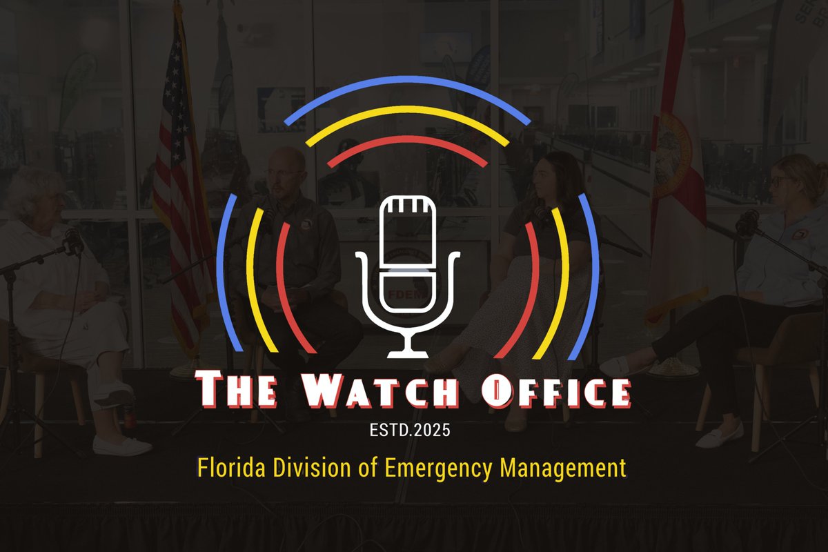 FLSERT's tweet photo. 🎙️ This month's episode of The Watch Office podcast explores a critical part of emergency management that often goes unnoticed—but makes all the difference when it matters most.

Our latest guests share how the work they do before disaster strikes helps ensure Florida is ready to support communities through times of crisis.

Any guesses on what connects our Ep. 11 guests? 👀

🔜 Stay tuned for the launch next week & catch up on previous episodes at https://t.co/3mKhsqHVIb!