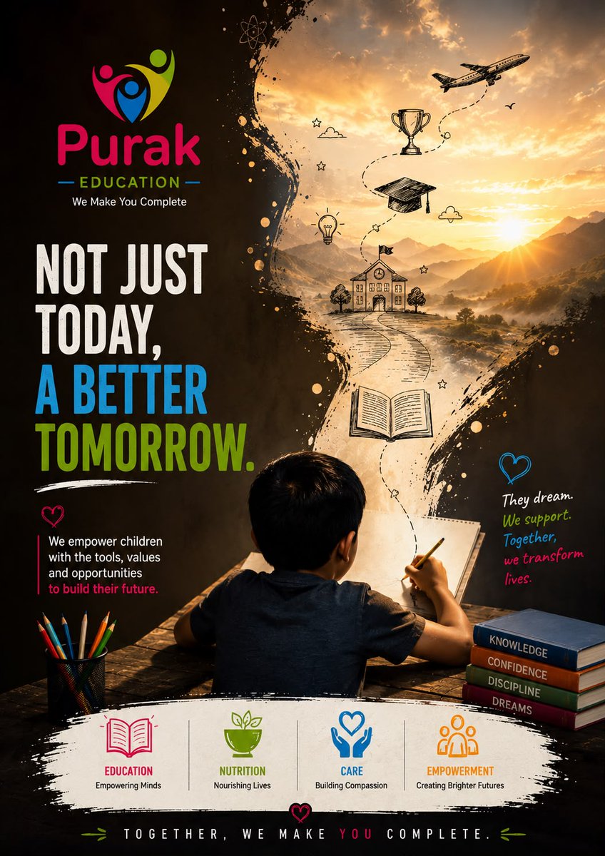 purakfoundation's tweet photo. One Kind Act. Endless Hope. 📷
A small act of kindness today can shape a brighter tomorrow. 📷
Every contribution brings hope, opportunity, and a better future for a child.
#OneKindAct #EndlessHope #HopeInAction #BeTheDifference #SmallActsBigImpact #GiveWithPurpose https://t.co/5v6BMykgTh