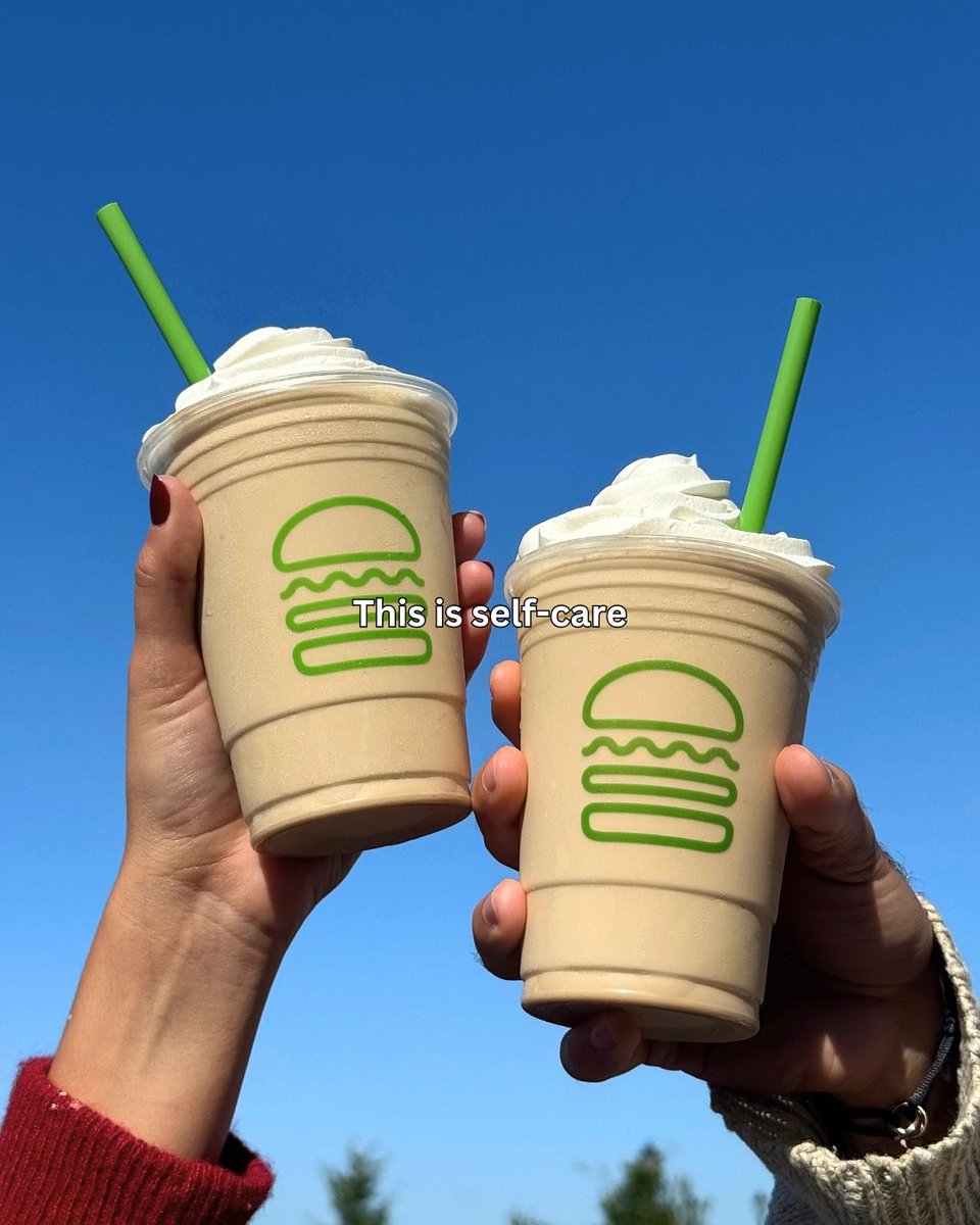 shakeshackUK's tweet photo. Reminder: sometimes the best wellness routine is a burger, fries + a shake in hand. 🍔💚

#shakeshackuk #selfcare https://t.co/JQjJi5ya8X