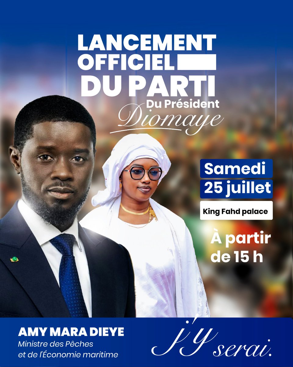 AmyMaraDIEYE's tweet photo. Chers compatriotes,
Chers concitoyens d’ici et de la diaspora,

Je vous appelle à une grande mobilisation de toutes les forces vives de notre Nation et vous invite à prendre part au lancement officiel du parti du Président Bassirou Diomaye Faye, https://t.co/GtuILpNHGU