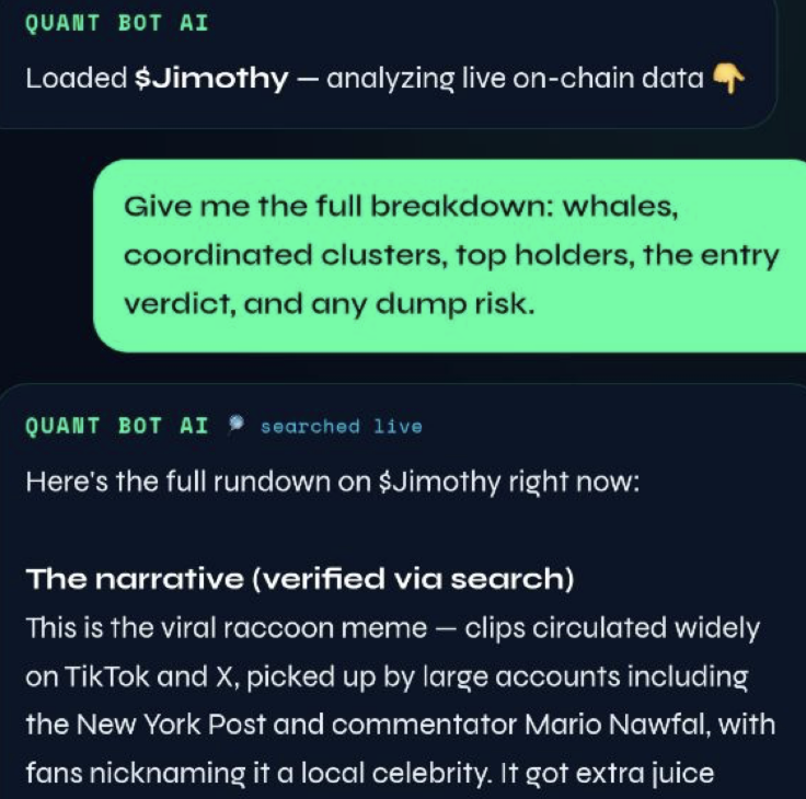 Crypto_Retardio's tweet photo. Who is really building for on chain traders?

General users have @ChatGPTapp 
Software engineers have @devindesktop
Lawyers have @harvey 

What do on chain traders have? Read below.

The two challenges.

-  bonded win rate is just 1-3% (the tokens that go 2x, 5x, 10x, 25x, 50x, 100x)

- volume of signals given 100k+ tokens launch per day

All I can say is @QuantRugGuard by @TheTrueQuant is launching soon which addresses both of these - and the results look promising. 40% win rate over 6 months and a lot higher signal to noise ratio.

Wins like solana:9cRCn9rGT8V2imeM2BaKs13yhMEais3ruM3rPvTGpump solana:xRqwMZp8X2EBk1iyDWB6aDQgisqER3665G9aYmNpump solana:BcHEaaTCvycPwwsJ9yQTXdHP9X2gCLkznDbZ8VySpump and 100s more.