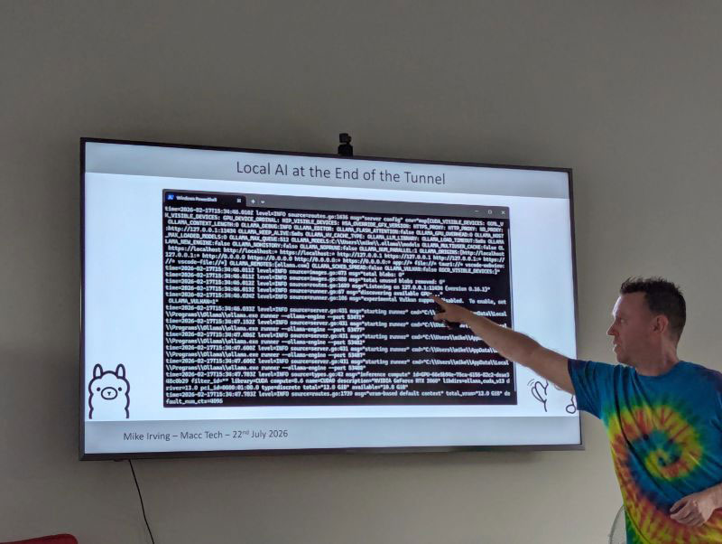 mikeirvingweb's tweet photo. I'd like to say thank you to the splendid audience at @MaccTech this week who watched me debut my new talk 'Local AI at the End of the Tunnel'.
Special thanks to Blue Beck for being wonderful hosts.
#MaccTech #Macclesfield #AI #DotNet #MVPBuzz https://t.co/esJPssgDDk