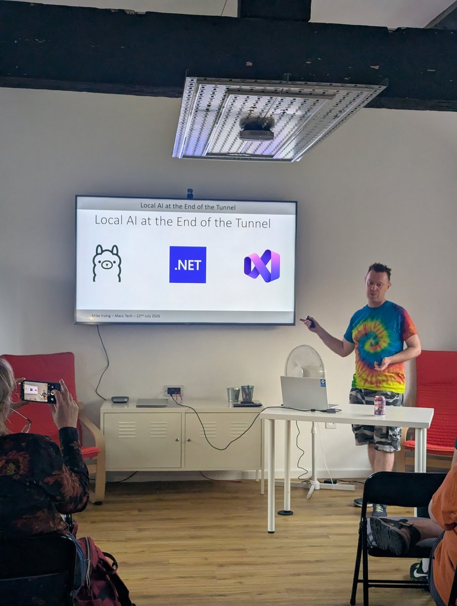 mikeirvingweb's tweet photo. I'd like to say thank you to the splendid audience at @MaccTech this week who watched me debut my new talk 'Local AI at the End of the Tunnel'.
Special thanks to Blue Beck for being wonderful hosts.
#MaccTech #Macclesfield #AI #DotNet #MVPBuzz https://t.co/esJPssgDDk