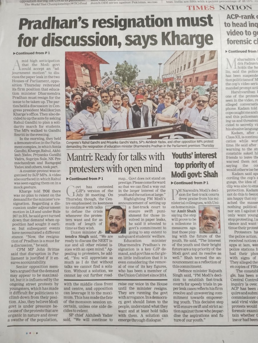 loquacious_neo's tweet photo. @BJP4India @epanchjanya @ndtvindia @indiatvnews @SwarajyaMag @ZeeNews @SushantBSinha @republic @AmanChopra_ Modi had most interaction with youth &amp; next gen including pre-exam talks with #students. 
Despite this #BJP failed 2 asses damage #NEET &amp; #CBSE mismanagement wud cause 2 Modi's relationship with youth &amp; future votebank. 
#CJPprotest #Delhi @narendramodi https://t.co/iDprKfUist