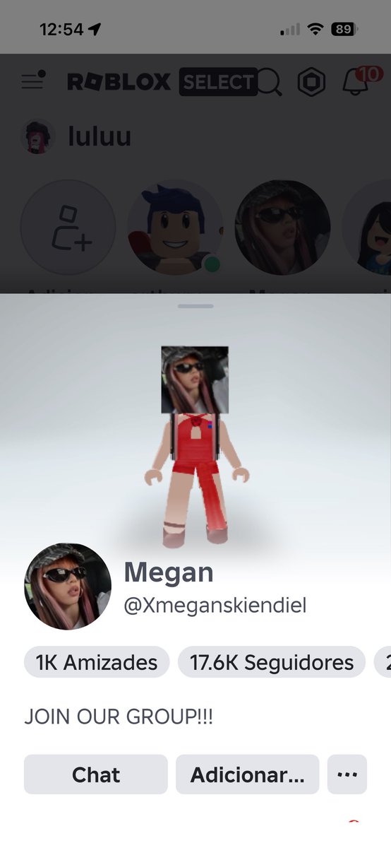 calcinhdamanon's tweet photo. as vezes eu esqueço de falar que eu tenho a amizade da megan no roblox somos melhores amigas https://t.co/GHiJpWw3ob