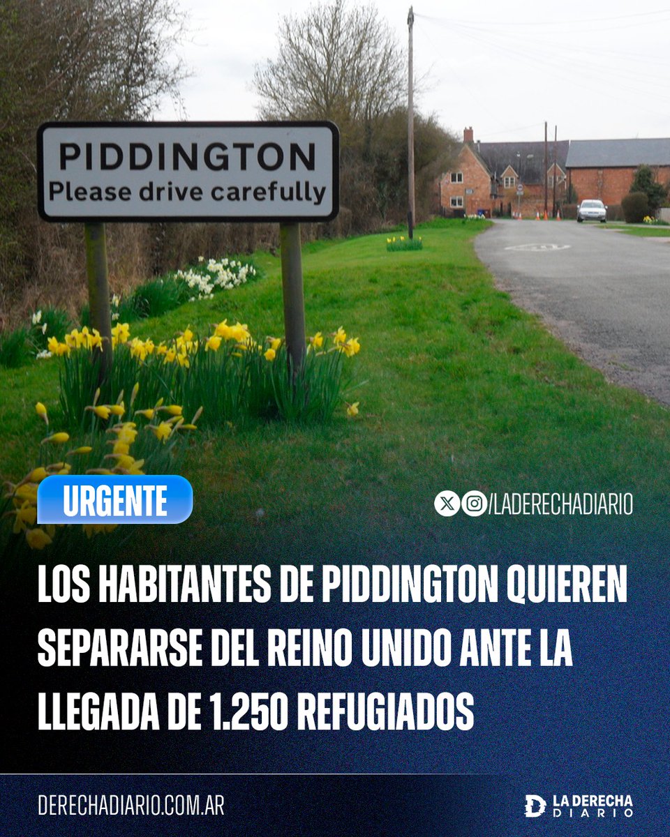 laderechadiario's tweet photo. 🚨🇬🇧☪️ | LIQUIDADOS: Se reveló que los residentes de Piddington, un pueblo de solo 370 habitantes, impulsan un referéndum "simbólico" para independizarse del Reino Unido luego de que el gobierno laborista anunciara la llegada de 1.250 refugiados a una base militar local, un número conformado por inmigrantes africanos y musulmanes que triplica a su población.