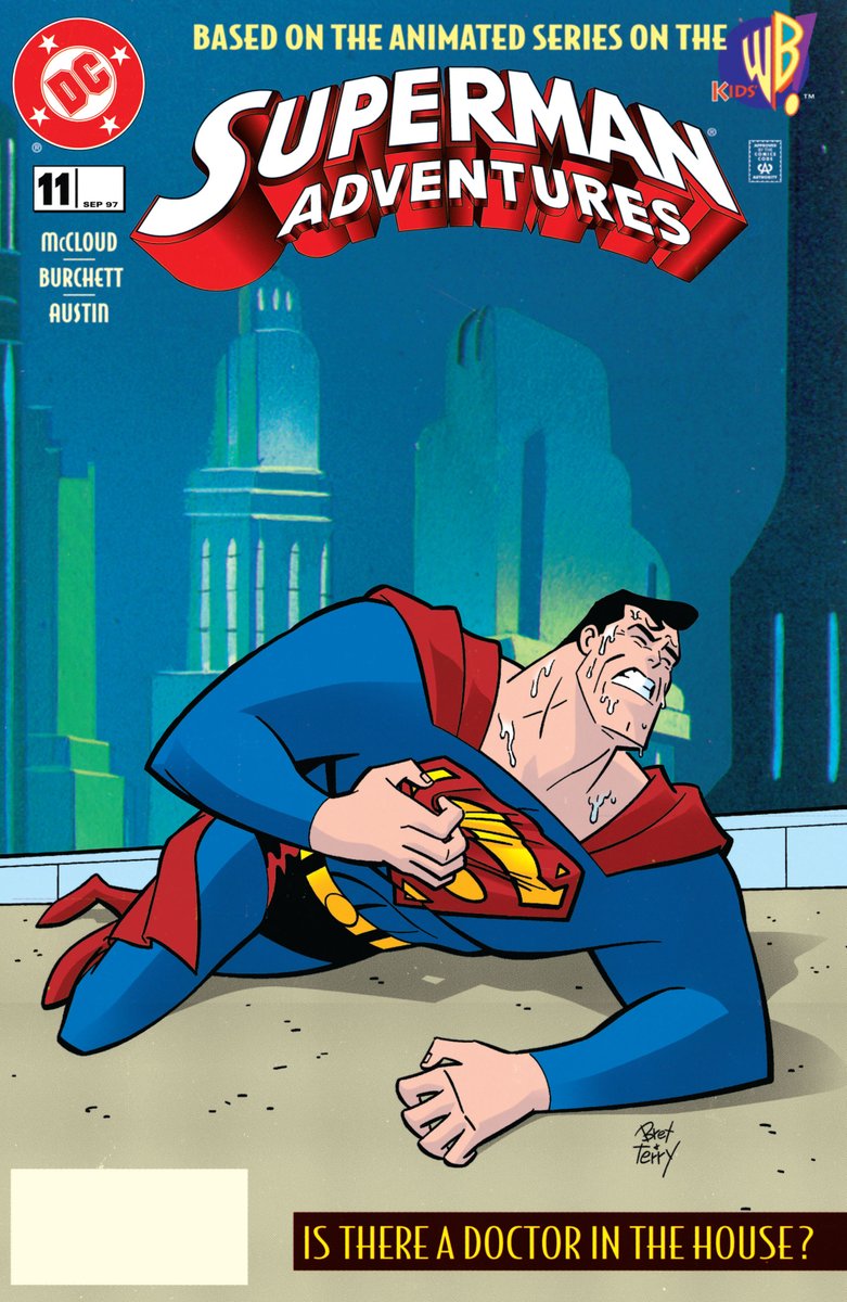 worldsfinest's tweet photo. Superman Adventures #11 hit shelves this month (on July 2) in 1997 from DC Comics! Kicking off the excellent "The War Within" two-parter, Lois Lane discovers Superman's recent lackluster heroic efforts are due to the hero being infected with a lethal virus! #SupermanTAS #Superman https://t.co/4HWWVBohdb